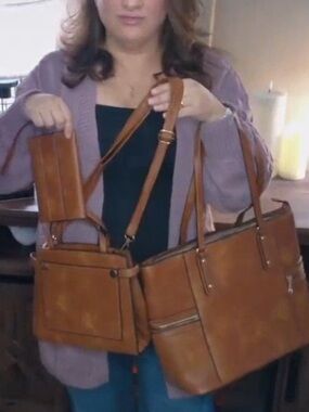 Classic Brown Tote, Crossbody & Wallet Set NEW without tags